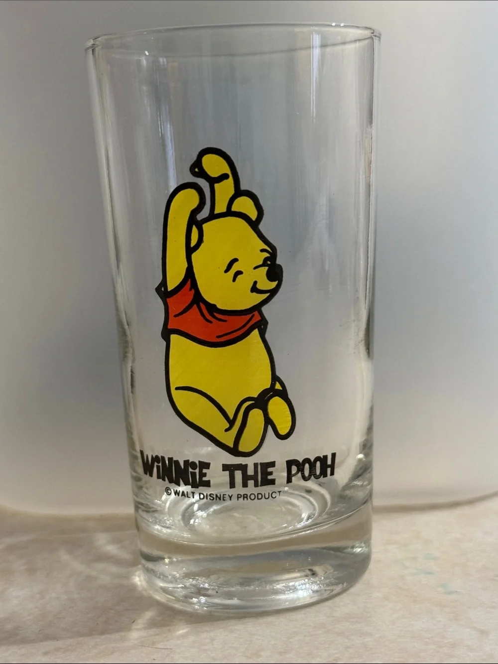 Winnie the Pooh Character Glass - Yellow & Red